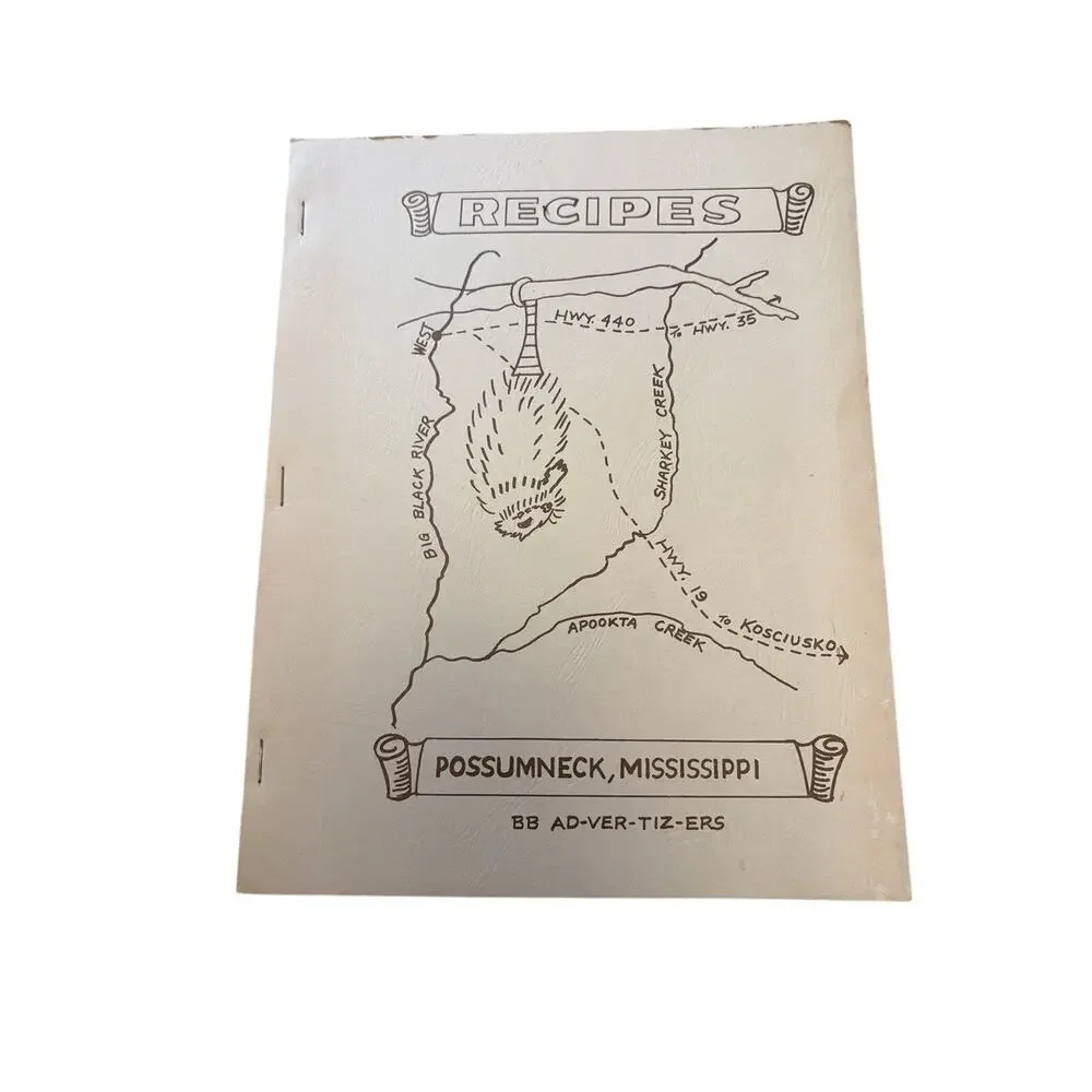 Vintage Possumneck Mississippi Community Club Cookbook Recipes 3rd Edition 1980